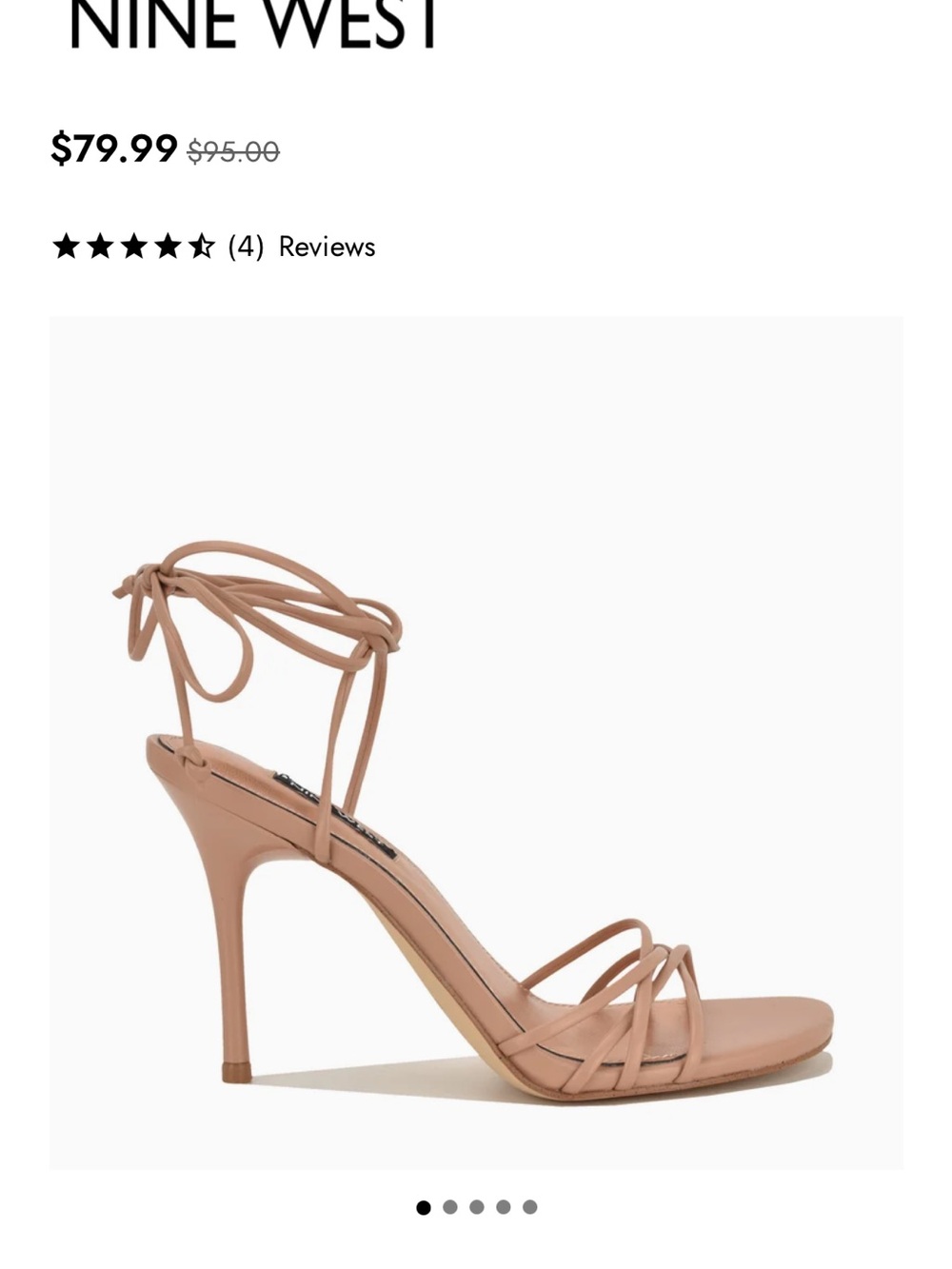 BRAND NEW - Nine West Blush Strappy Lace-Up Stiletto Sandal